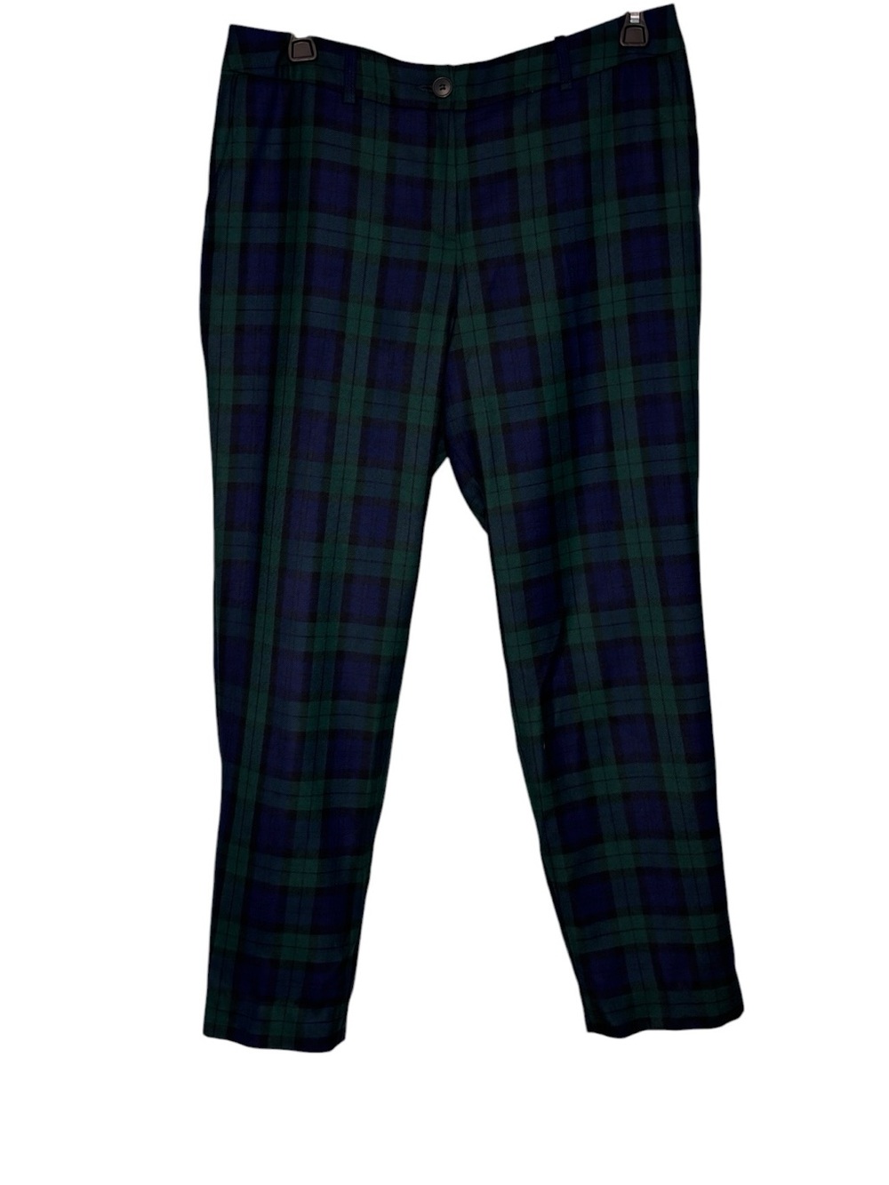 Pendleton Green Blue Watch Plaid Virgin Wool Slim Straight Pants Lined Tartan 12